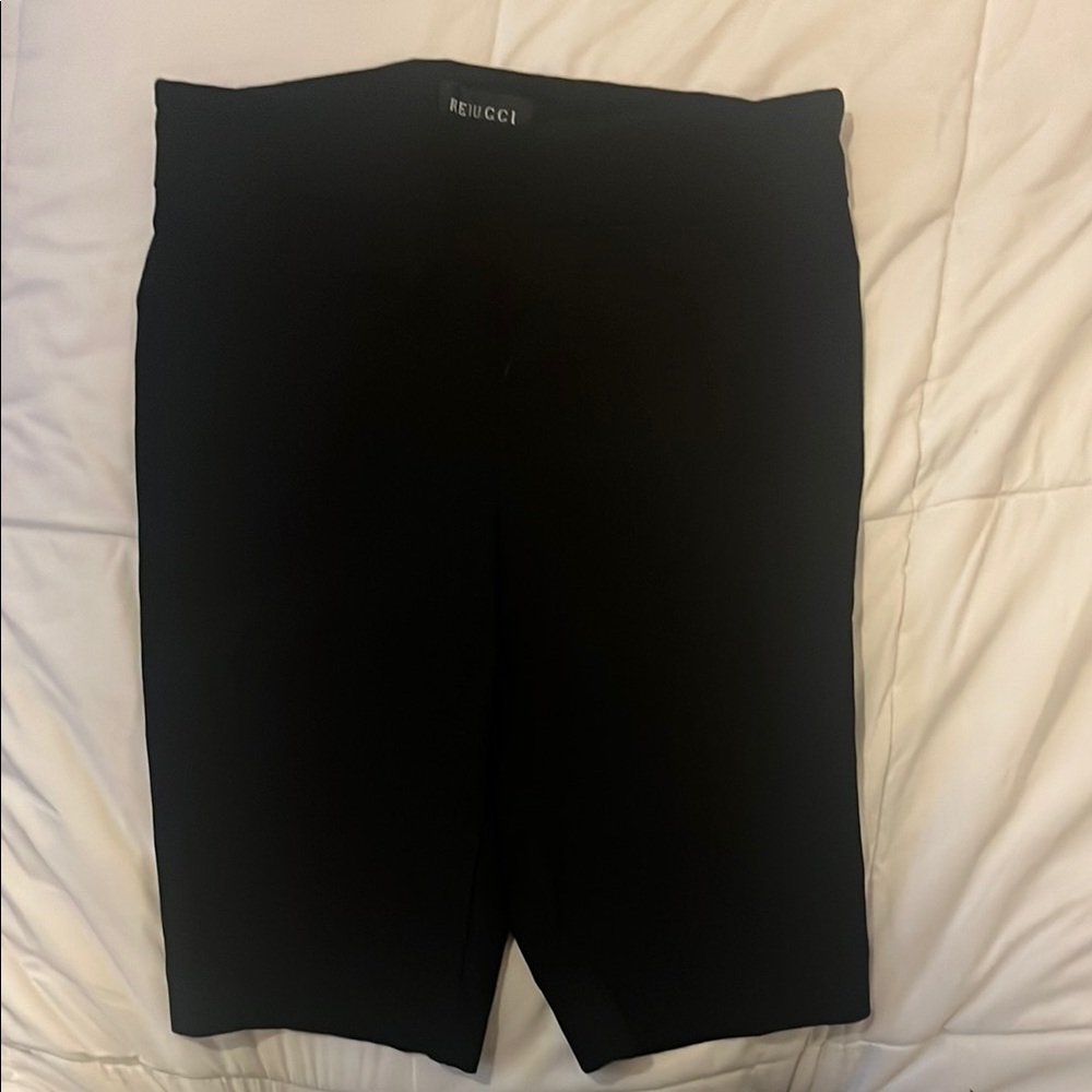 High-Waisted Black Shorts with Matte Finish